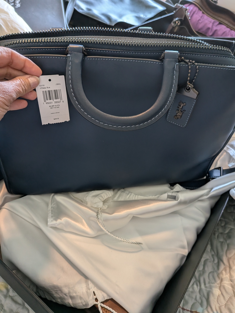 Coach Rare 1941 Rogue Deep Blue Briefcase - Picture 10 of 11